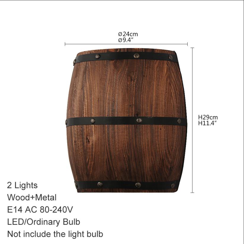American style wine barrel loft original wood creative wall lamp bedside lamp decoration bar homestay living room bedroom light | barrel loft light | SPECIFICATIONSis_customized: noWarranty: 3 yearsVoltage: 90-260VUsage: IndustrialTechnics: PaintedSw