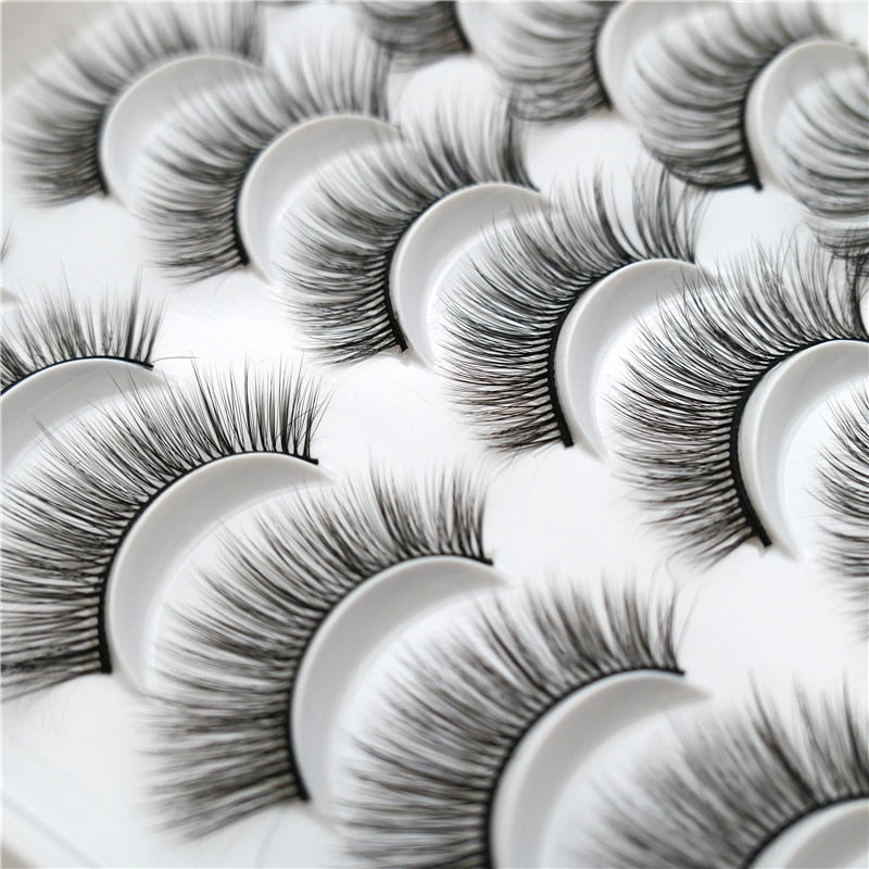 Pairs of 3D False Eyelashes Naturally Soft and Fluffy Eyelashes Artificial Mink Eyelashes Make up Eyelash Eyelash Brush.