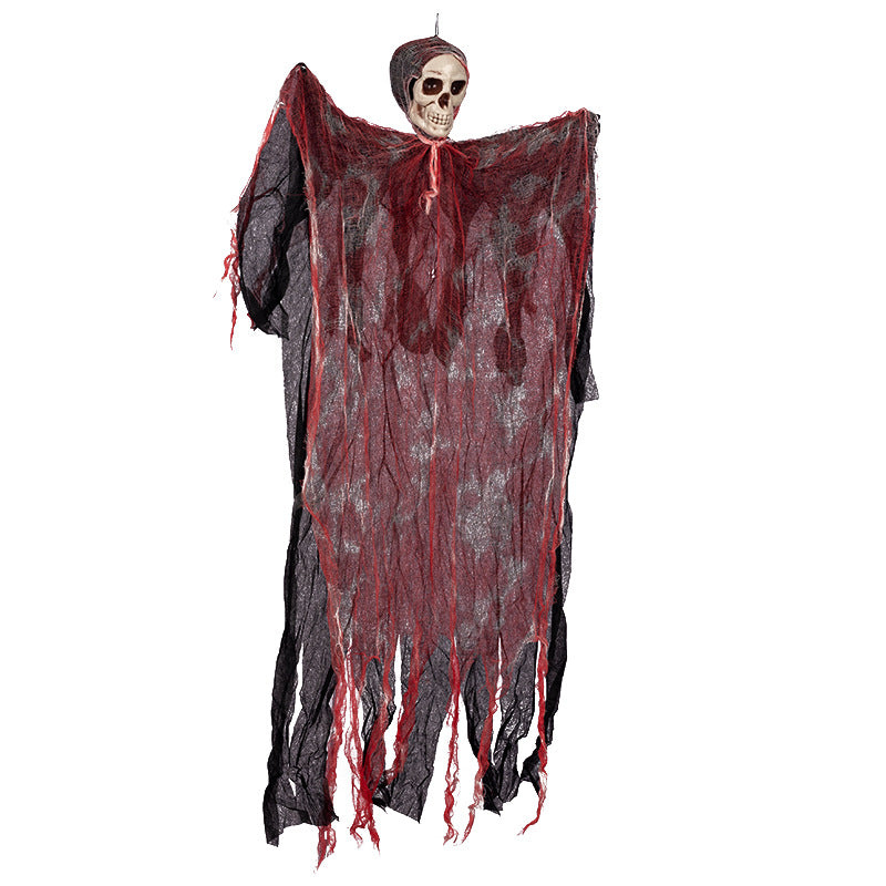 Halloween Hanging Ghost Pendant Dyed Blood Horror Skull Pendants For Halloween Party Patio Lawn Window House Decoration | Halloween Hanging Ghost Pendant |
Overview:
1. 【Realistic and Terrifying】 This detailed skull face and wavy ghost clothes creat