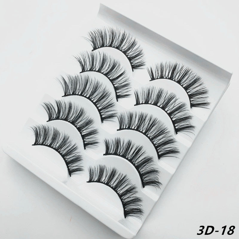 Pairs of 3D False Eyelashes Naturally Soft and Fluffy Eyelashes Artificial Mink Eyelashes Make up Eyelash Eyelash Brush.