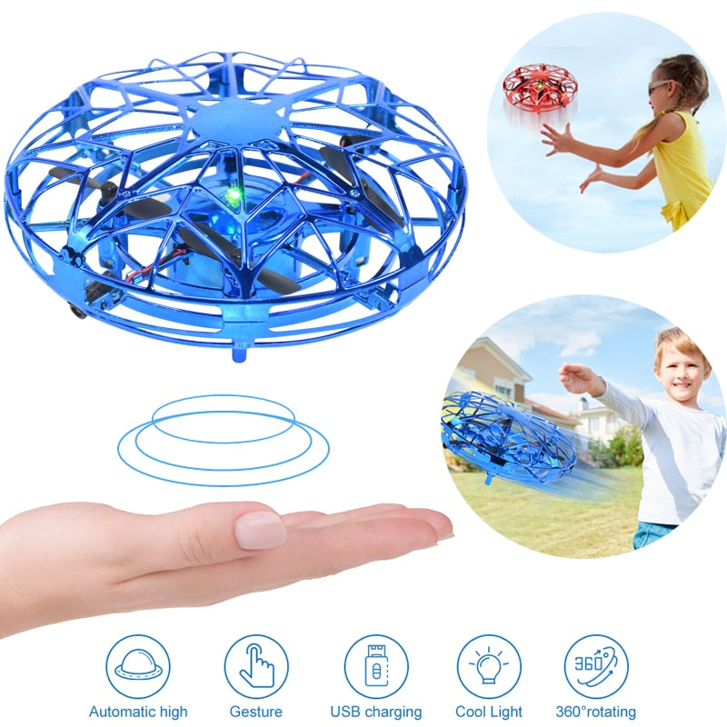 Mini UFO Drone Helicopter RC plane Hand Sensing Infrared Electric Quadcopter Induction Flying Ball for boy Kids RC Toys Gift.