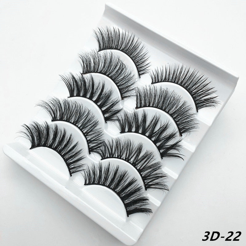 Pairs of 3D False Eyelashes Naturally Soft and Fluffy Eyelashes Artificial Mink Eyelashes Make up Eyelash Eyelash Brush.