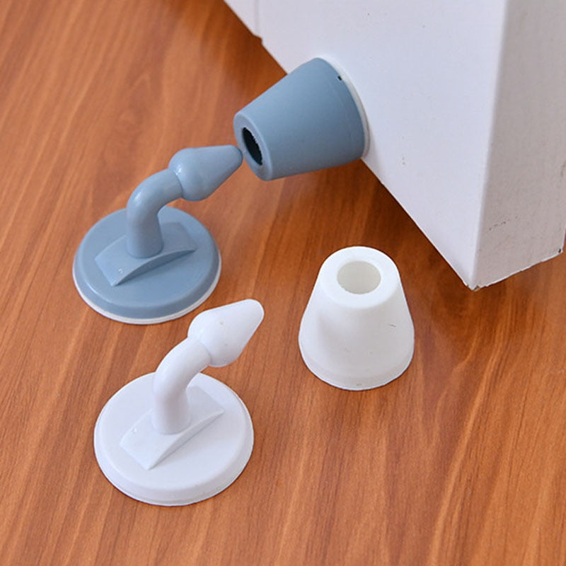 Mute Non-punch Silicone Door Stopper Touch Toilet Wall Absorption Door Plug Anti-bump Door Holder Gear Gate Resistance Door Stop.