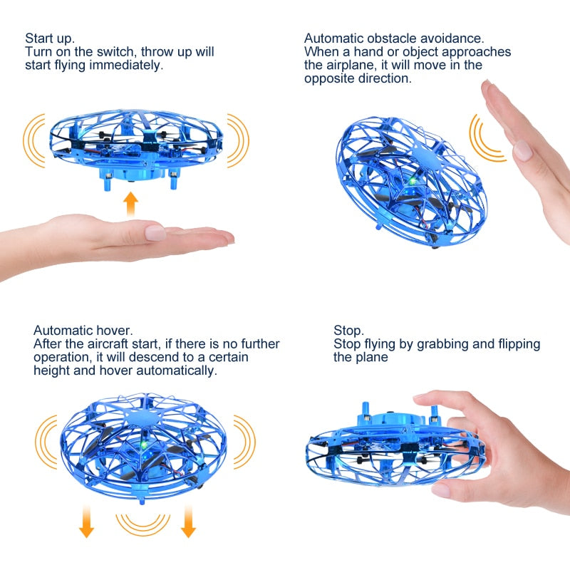 Mini UFO Drone Helicopter RC plane Hand Sensing Infrared Electric Quadcopter Induction Flying Ball for boy Kids RC Toys Gift.