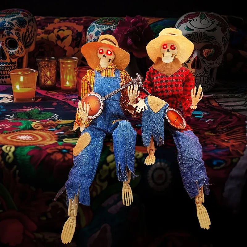 Halloween Luminous Skull Skeleton Decoration Guitarist Skeletons With Light Up Eye Horror Glowing Skeleton For Halloween Party Decor | Skull Skeleton Decoration |
Overview:
1. Spooky Ambiance: This creates a hauntingly fun atmosphere with its eerie glow, per