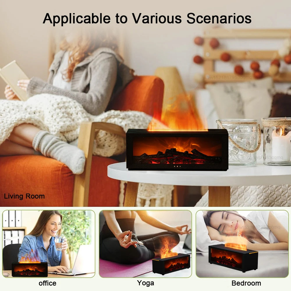 Elegant 3D Flame Aroma Diffuser with Colourful LED Ambiance
