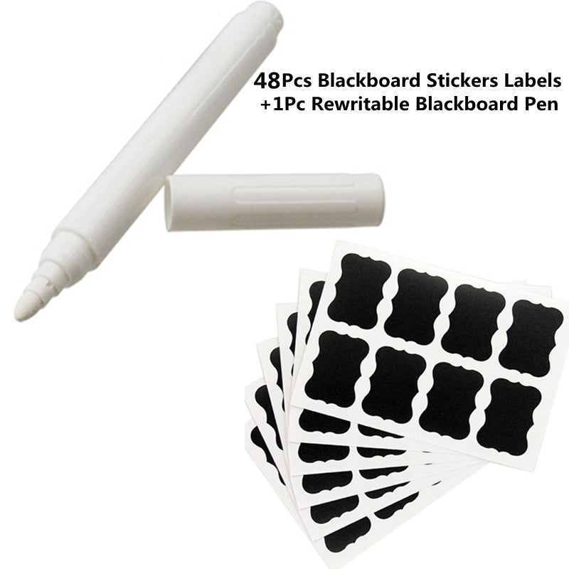 Glass Bottle Label Sticker Small Blackboard Label Decorative Message Blackboard Paper