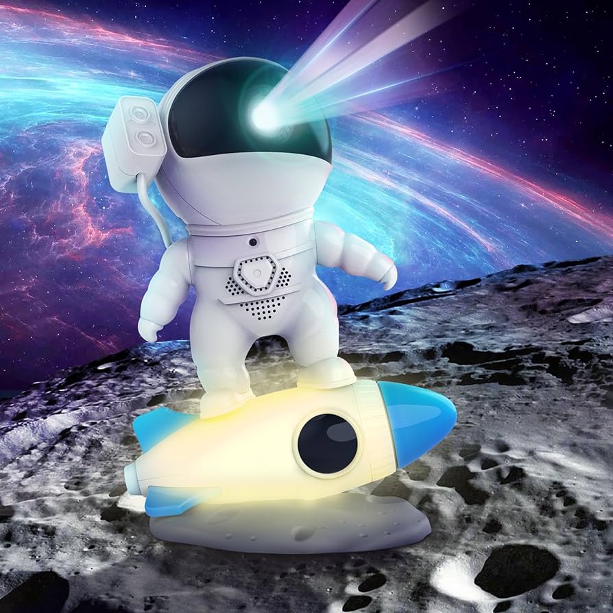 Rocket Astronaut Galaxy Starry Sky Projector Lamp Desktop | projector | Introducing the Rocket Astronaut Galaxy Starry Sky Projector Lamp Desktop, your ultimate gateway to