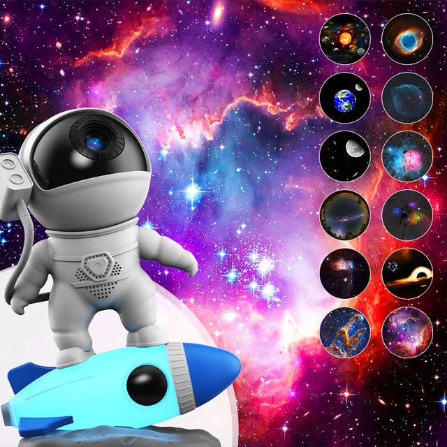 Rocket Astronaut Galaxy Starry Sky Projector Lamp Desktop | projector | Introducing the Rocket Astronaut Galaxy Starry Sky Projector Lamp Desktop, your ultimate gateway to
