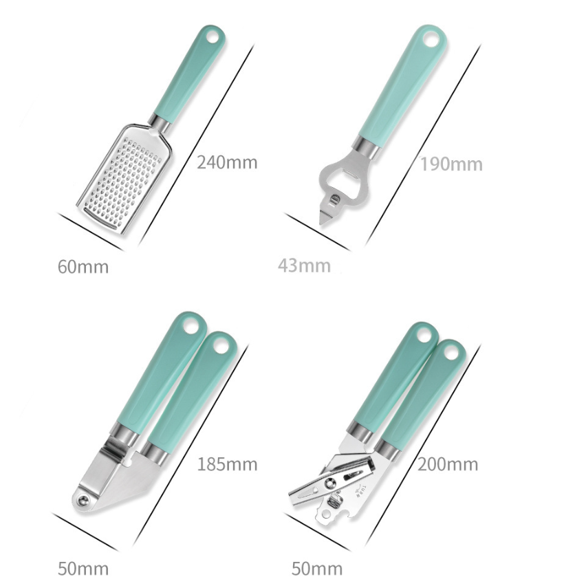 Creative Plastic Handle Stainless Steel Kitchen Utensils.