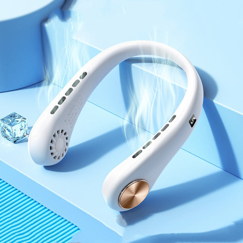 New Mini Neck Fan Portable Bladeless Hanging Neck Rechargeable Air Cooler Mini Summer Sports Fans.