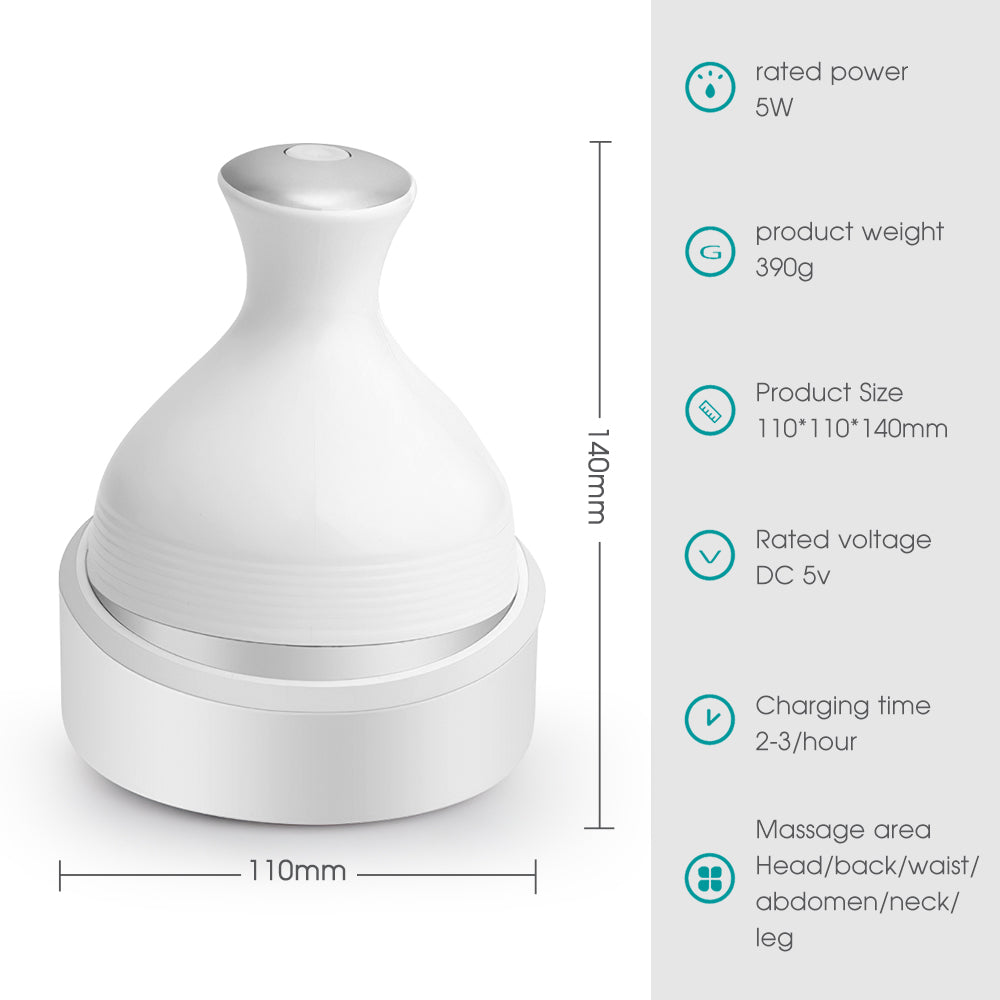 Electric Massager Wireless Waterproof Shoulder And Neck Deep Tissue Kneading Massage.
