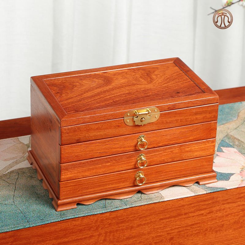 Mahogany Home Dresser Desktop Storage Box.