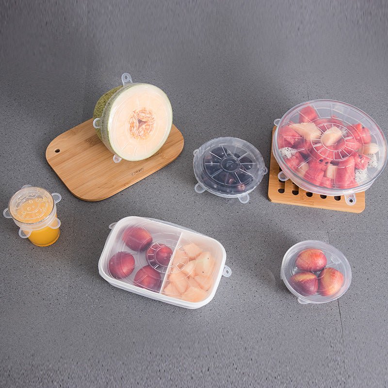 6Pcs Food Silicone Cover Fresh-keeping Dish Stretchy Lid Cap Reusable Wrap Organization Storage Tool Kitchen Accessories | Food Silicone Cover |
【Safety】6PCS silicone elastic fresh-keeping cover, made of 100% food-grade organic silicone ma