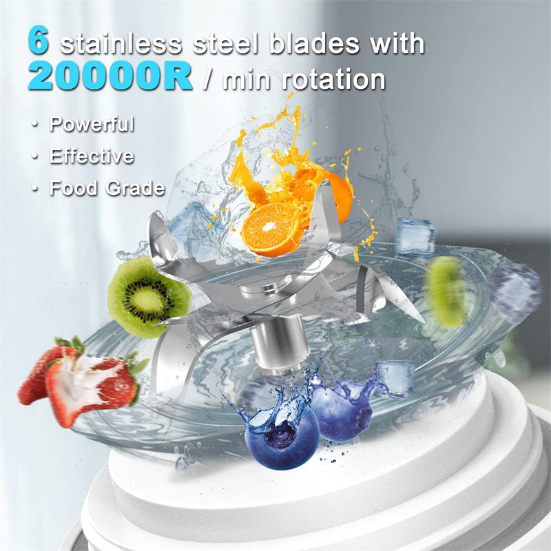 Portable Blender Juicer Personal Size Blender For Shakes And Smoothies With 6 Blade Mini Blender Kitchen Gadgets.