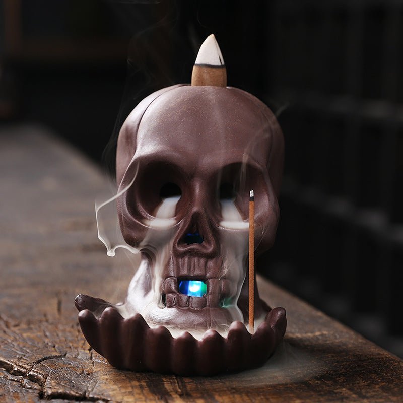 Skull Head Halloween Home Decoration Backflow Incense Burner | Skull Head Halloween Home Decoration |
Product information:
Material: purple sand
Craft: handmade
Specifications: Skull Head D