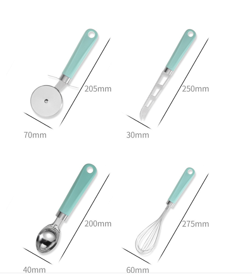 Creative Plastic Handle Stainless Steel Kitchen Utensils.