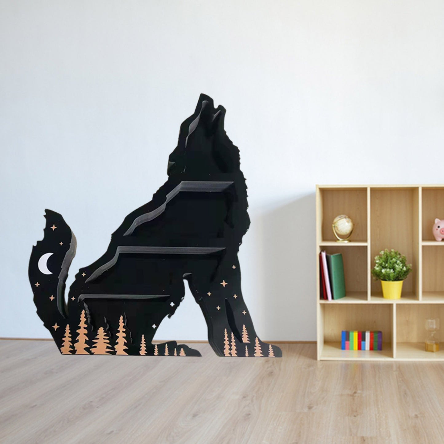 Wolf Crystal Home Items Storage Rack Ornament.