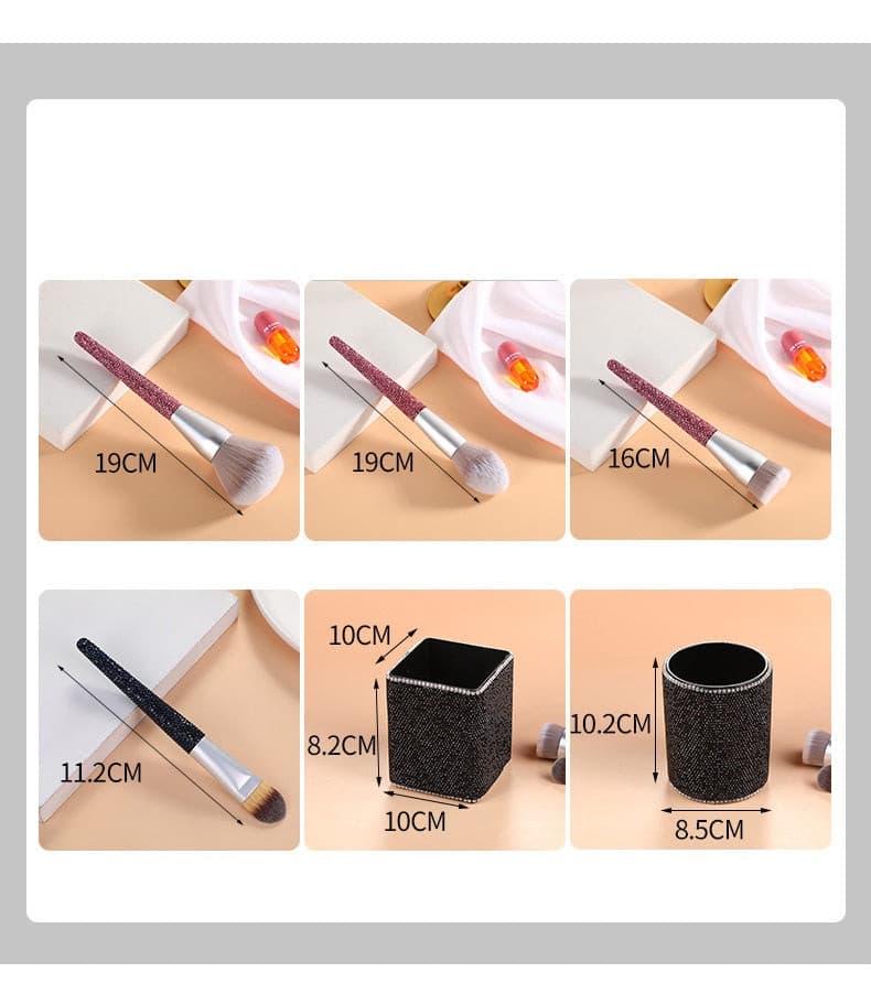 Diamond Encrusted Makeup Brush Soft Bristle Makeup Tool.