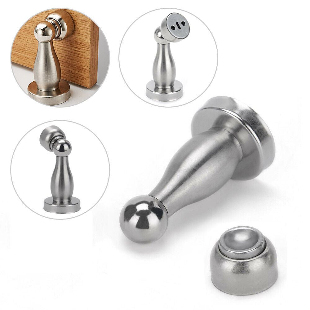 4x Magnetic Door Stops Buffer Wedge Stop Holder Metal Stopper Stainless Steel UK | Magnetic Door Stops |
Description:
1. The wall mounted door stop is made from stainless steel, wall mounted.WORKS ON