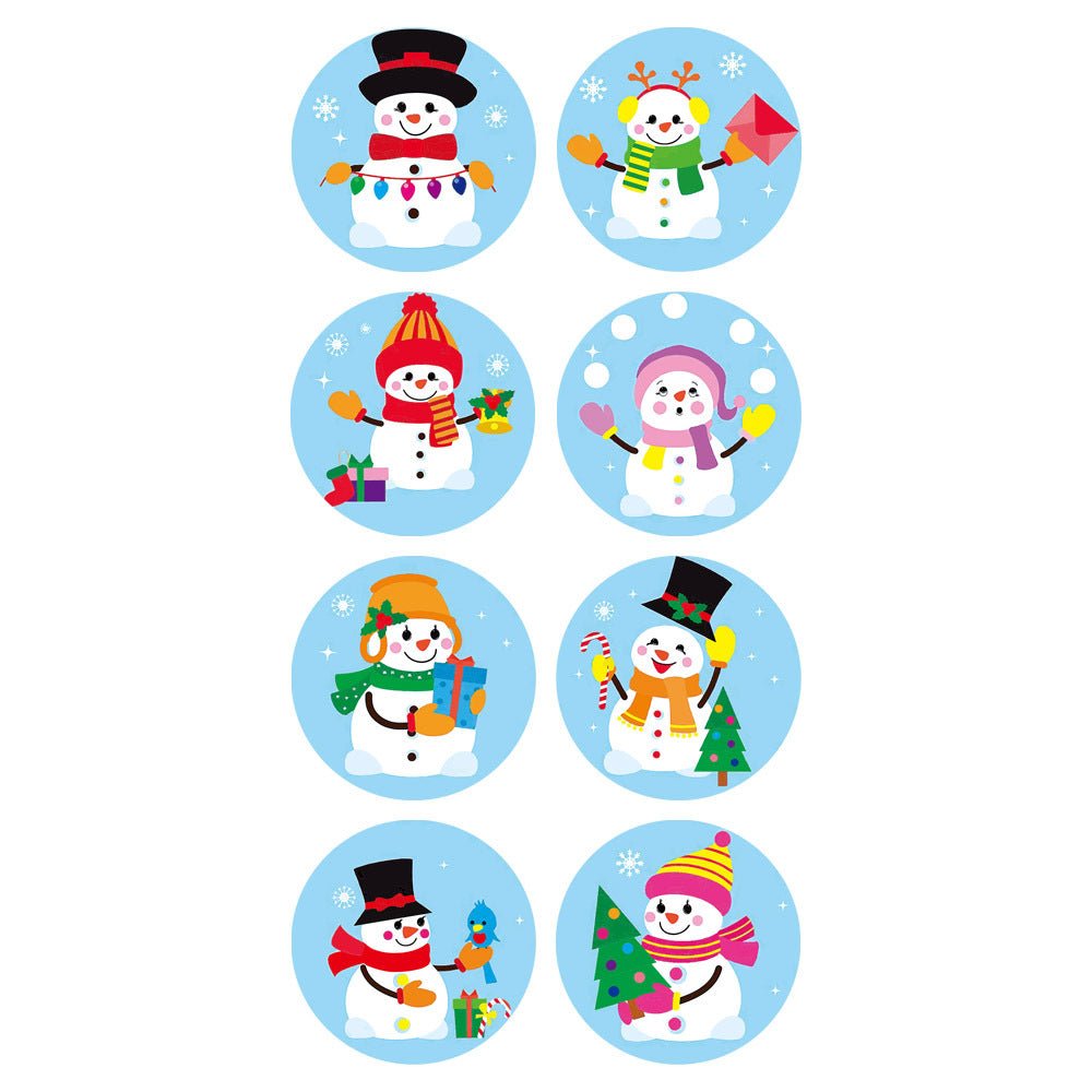 Christmas decoration snowman sticker labels