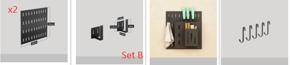 Stainless Steel Kitchen Wall Mounted Kitchen Storage Rack Hole Plate.