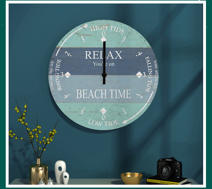 Wooden Tidal Clock Living Room Bedroom Dining Simple.
