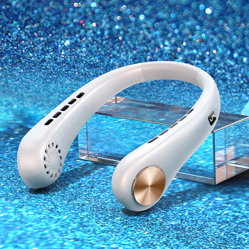 New Mini Neck Fan Portable Bladeless Hanging Neck Rechargeable Air Cooler Mini Summer Sports Fans.