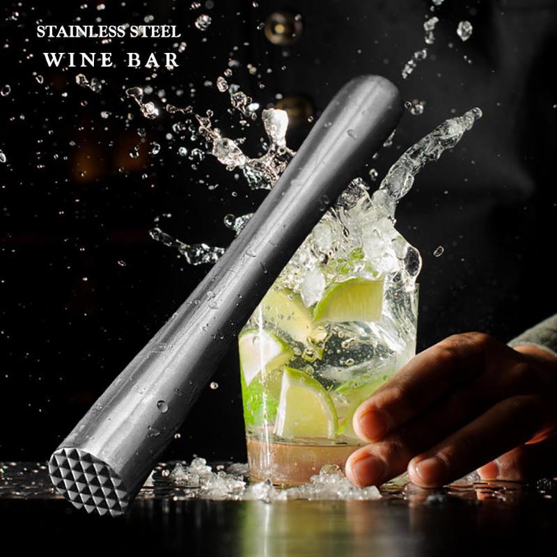 Stainless Steel Wine Mixing Stick Cocktail Muddler Shaker With Crushing Hammer DIY Drink Fruit Muddler Crushed Ice Barware Tool.