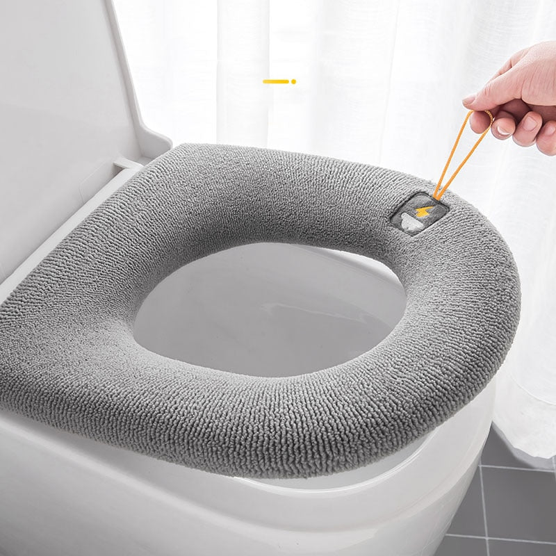 British Plug Toilet Seat Home Winter Thickened Fleece Heating Pad Winter Fleece-Lined Four Seasons Universal Waterproof Toilet | toilet seat | ntroducing the British Plug Toilet Seat Home Winter Thickened Fleece Heating Pad from Yours Essentia