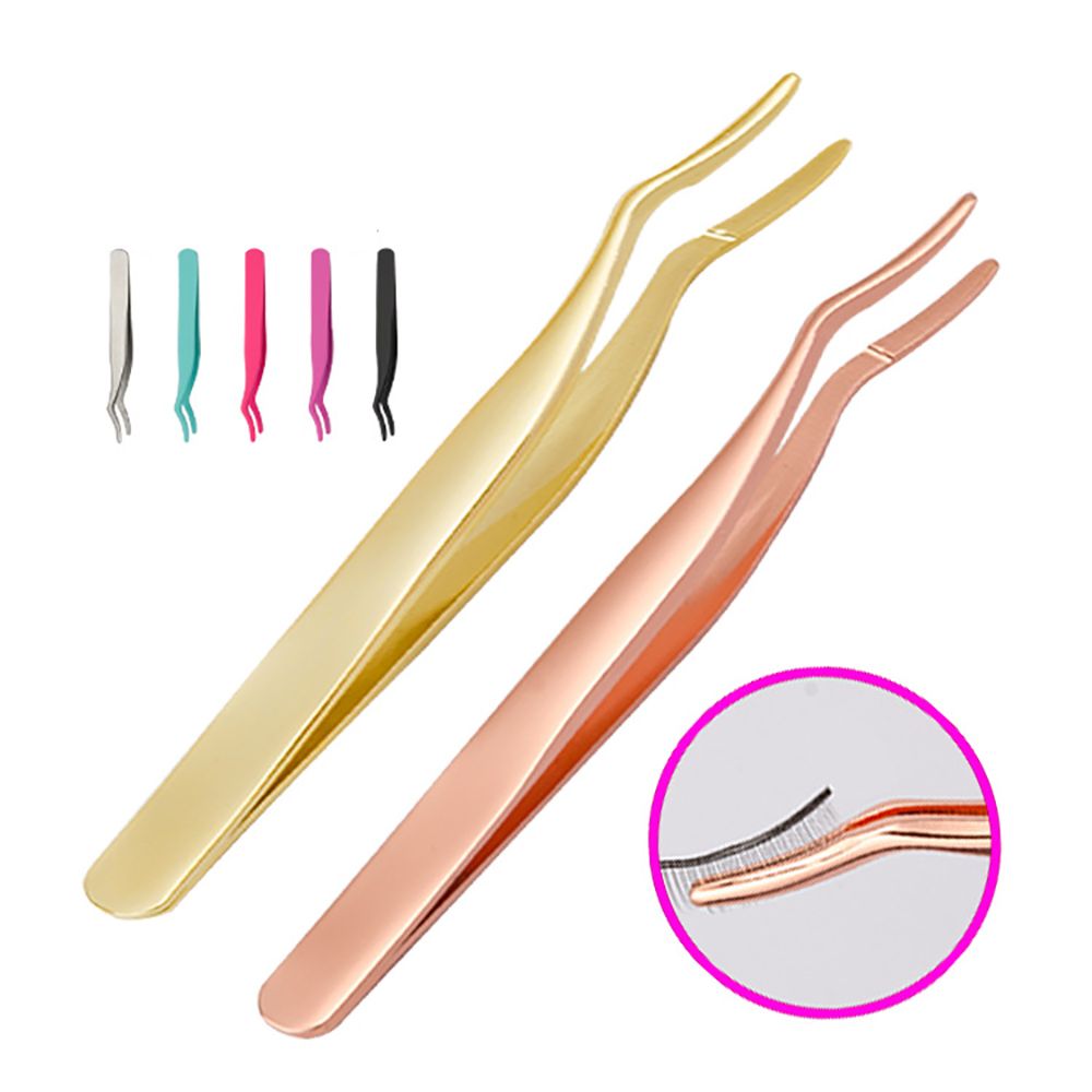 False Eyelash Tweezers False Eyelashes Applicator Stainless Steel Eyelash Extension Curler Nipper Clip Clamp Makeup Tools.