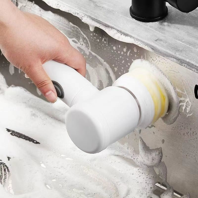 Brush Cleaning Kitchen.