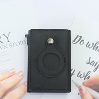 Minimalist Wallets For Men, Premium Genuine Leather Credit Card Holder For AirTag With Slim Wallet RFID Technology