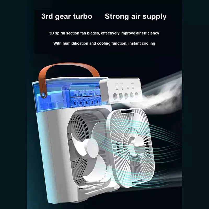 3 In 1 Air Humidifier Cooling USB Fan LED Night Light Water Mist Fun Humidification Fan Spray Electric Fan | air quality | Introducing the ultimate solution for beating the heat and creating a comfortable environment - the 
