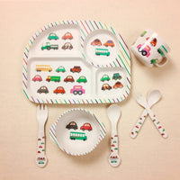 baby feeding bowl plate dishes fork spoon cup 5pcs/set - 5