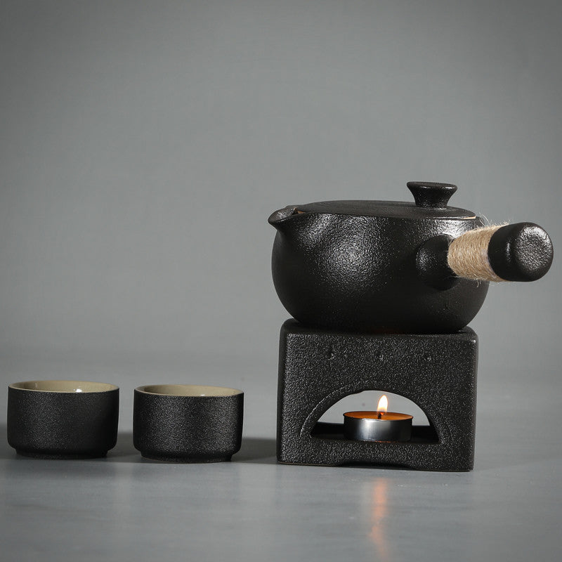 Japanese-style Black Pottery Tea Warmer And Tea Stove Kung Fu Tea Set.