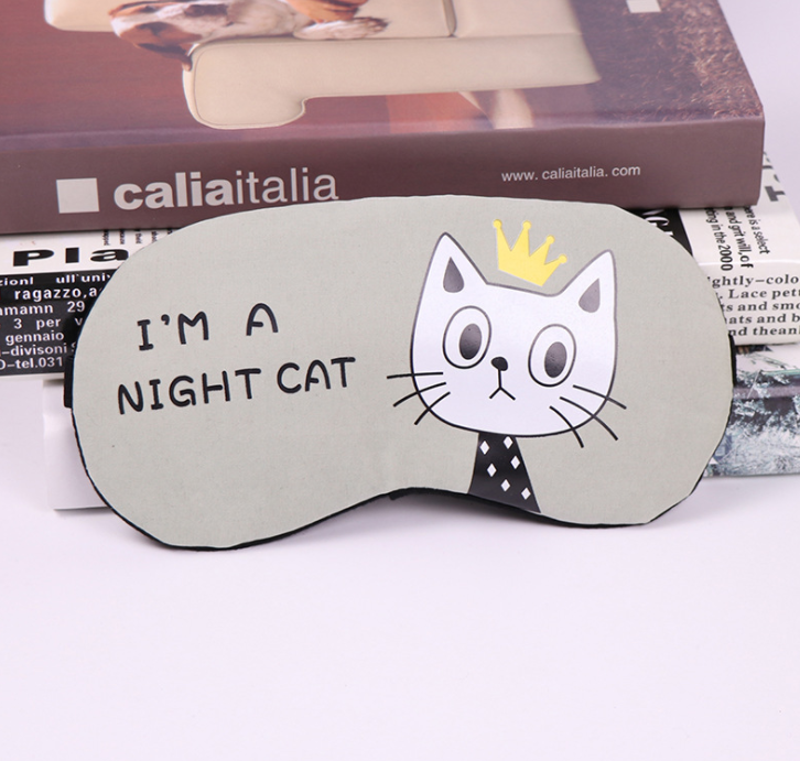 Soft Sleeping Mask Eyepatch Cat Cotton Portable Eye Mask Light Shading Creative Cartoon Travel Relax Sleeping Rest Aid MP0130.