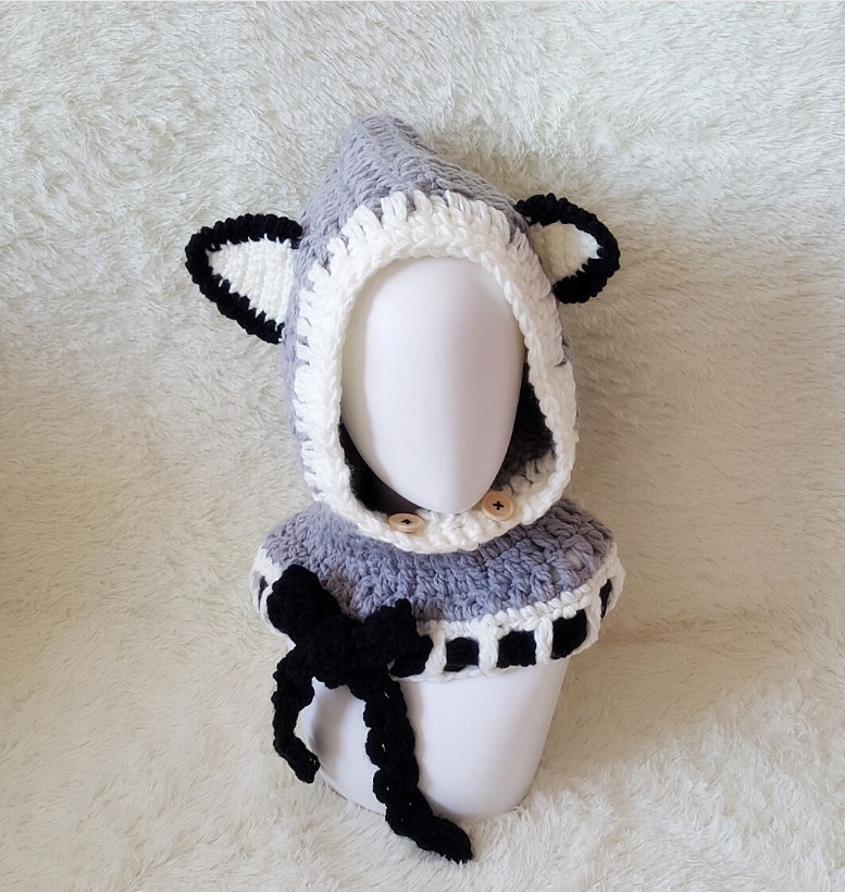 Children's wool knit hat hand-knitted warm earmuffs cape caps for men and women
