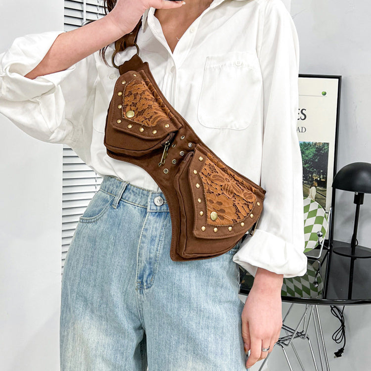 Vintage Waist Chest Bags Women Crossbody Bag Waistpack Outdoor Mobile Storage