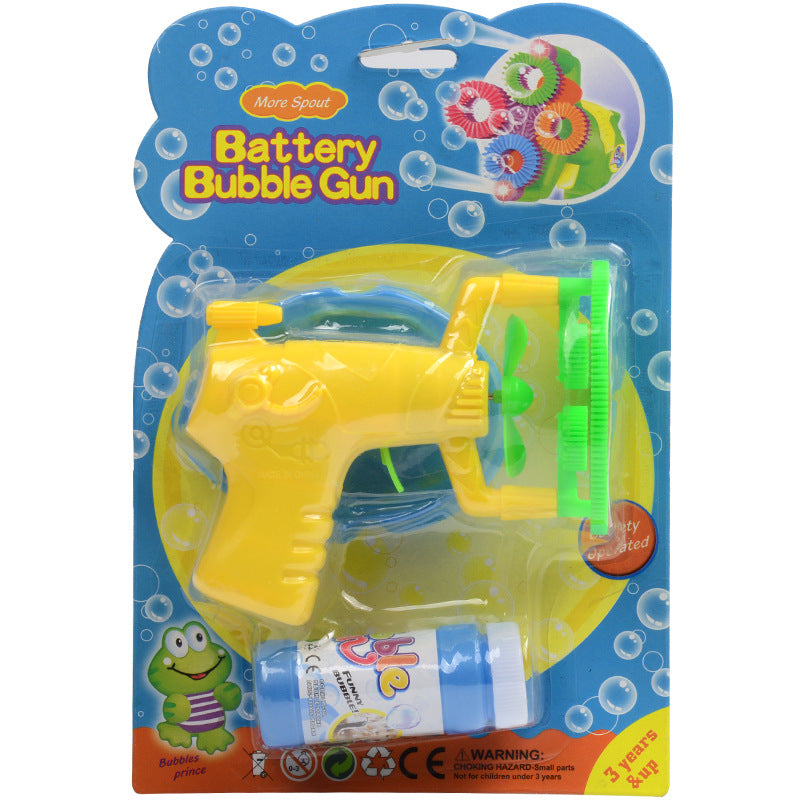 Electric Automatic Bubble Blower Maker Machine Gun with Mini Fan Kids Outdoor Sports Educational Toys.