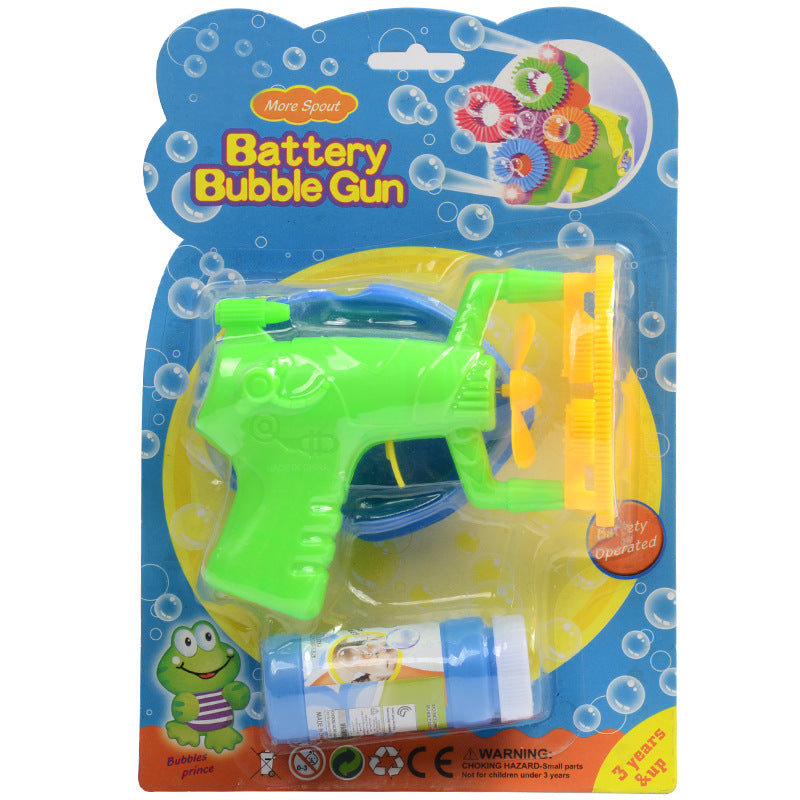 Electric Automatic Bubble Blower Maker Machine Gun with Mini Fan Kids Outdoor Sports Educational Toys.