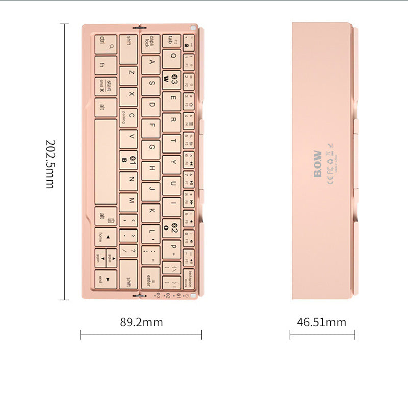 Mini Folding Bluetooth Keyboard Wireless Keypad Support3 Devices With Stand Rechargeable Foldable Keyboard For Phone Tablet