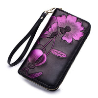 Women'S Long Leather Zipper Wallet Fashion Personality Cowhide European And American Hand Wallet