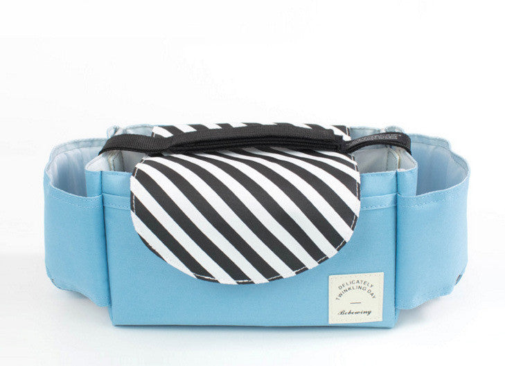 Baby Stroller Hanging Bag, Feeding Bottle, Water Cup, Diaper Storage Hanging Bag | baby feeding | 
 Product information
 
 Specification:Blue sea blue stripes, pink pink tassels, gray mint stripes, 