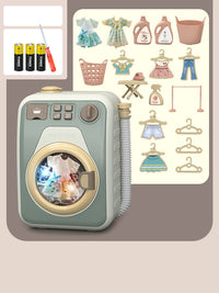 Mini Cleaning Toy Set Simulation Small Household Appliances Series Small Washing Machine Cleaner Play House Doll Set.