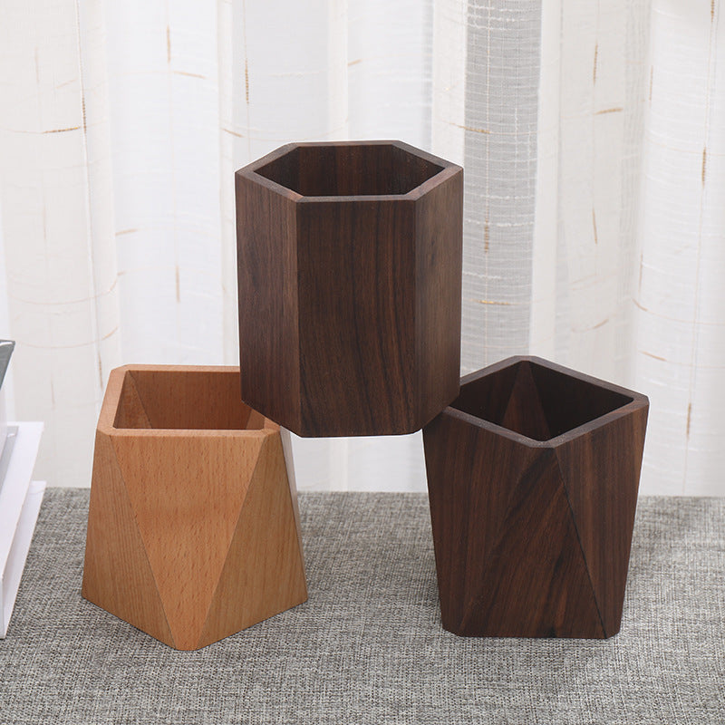 Wooden Pen Holder, Desk Top, Desk Storage Box, Stationery - Yours Essentials UK.