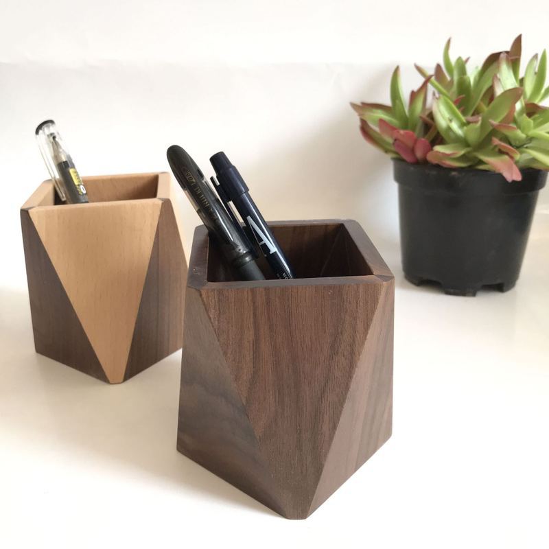 Wooden Pen Holder, Desk Top, Desk Storage Box, Stationery - Yours Essentials UK.