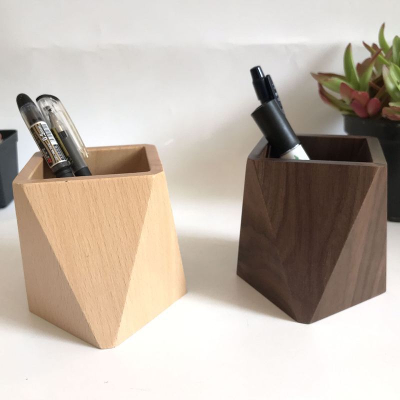 Wooden Pen Holder, Desk Top, Desk Storage Box, Stationery - Yours Essentials UK.