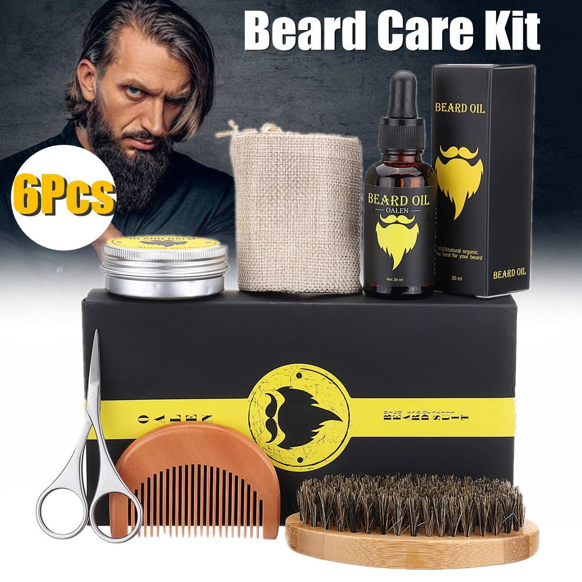 Beard care kit | hair care | 
 Product Name: Beard Care Kit (6-piece set)
 
 Fragrance: Sage
 
 Shelf life: three years
 
 Effica