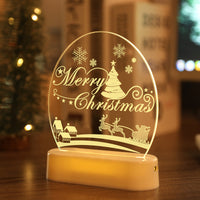 LED Fairy String Lights Battery USB 3D Santa Claus Tree Acrylic Night Light Wedding Christmas Decoration for Home Room Garland.